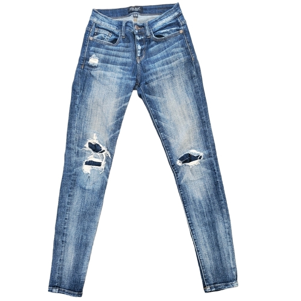 Judy Blue 26 Cotton Blend Distressed Skinny Jean Stretchy